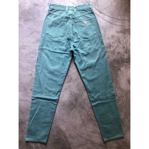 vintage 80s green GUESS JEANS high rise 28 - Picture 3 of 10